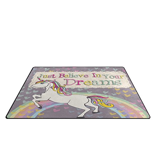 BENNIGIRY Unicorn Area Rug Carpet 1'7" x 2'6", Vogue Modern Floor Rugs Mat for Office Home Living Dining Room Decoration