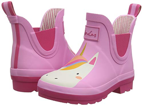Joules Pink Unicorn Wellbob Wellington Boot Short