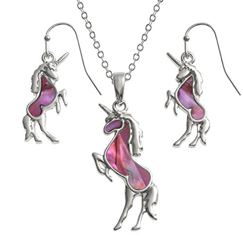 Unicorn Necklace and Earrings Matching Set | Precious Stones