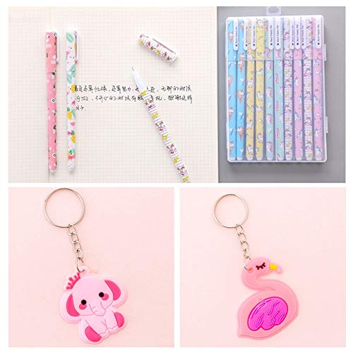 Cute Unicorn Pencil Case With Pens & Keychain 