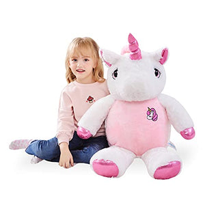 IKASA Giant Stuffed Unicorn Soft Toys Stuffed Animal (Pink, 78 cm)