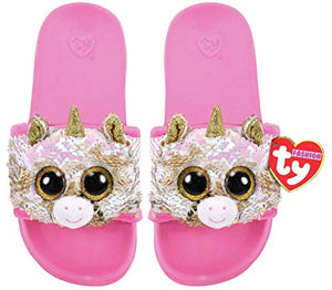 Unicorn Sliders Kids TY Pink Gold