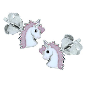 Cute Pink Unicorn Earrings - Sterling Silver