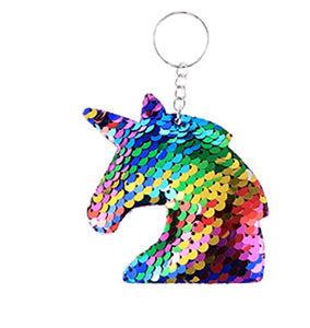Cute Rainbow Sequin Unicorn Keyring | Accessories 