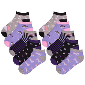 10 Pack Mixed Unicorn Girls Socks Multicoloured