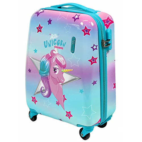 Unicorn & Stars Children's Luggage - Hard Shell Suitcase - Travel Bag 49x34x21 cm