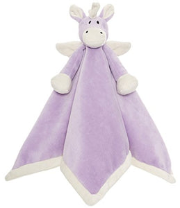 lilac unicorn themed baby comforter