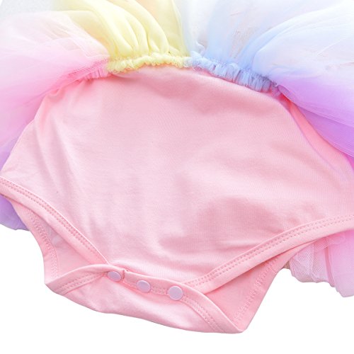 Cute Unicorn First Birthday Outfit | Girls Tutu Romper Dress | Rainbow Skirt