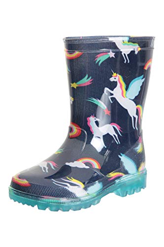 Unicorn Blue Kids Wellies