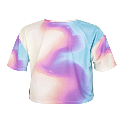 Fringoo ® Women's Girls Teenagers Crop Top Summer Short Sleeve T-shirt Cropped Party Shirt Festival Holiday Top 8 / 10 / 12 / 14 (8 / 10 / 12, Dreaming Unicorn - Tee)