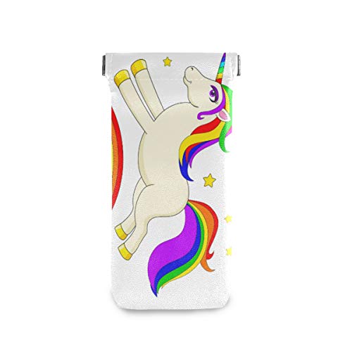 Colorful Unicorn Glasses Storage Squeeze Top Pouch