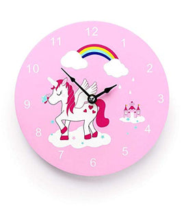 Unicorn Wall Clock - Pink - For Kids 