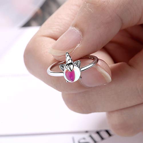 Opal Moonstone Silver Rings | Unicorn Ring