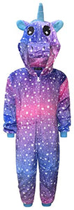 Kids Unicorn Onesie | Girls Comfy Pyjamas | Soft Sleepsuit Gifts | Purple & Pink 