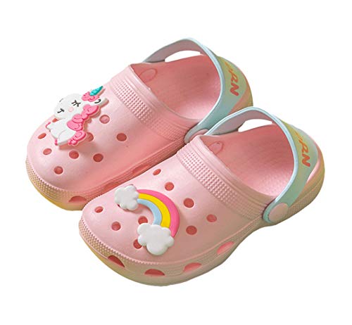 Coralup Kids Clogs Boys Girls Summer Slipper Toddlers Beach Unicorn Sandals Pink Size UK 8.5 Kids