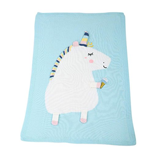 large fat unicorn blanket blue
