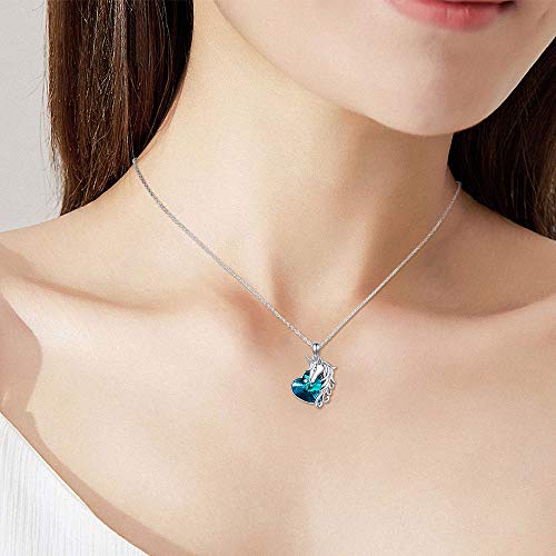 Women's Unicorn Pendant Crystal Necklace 