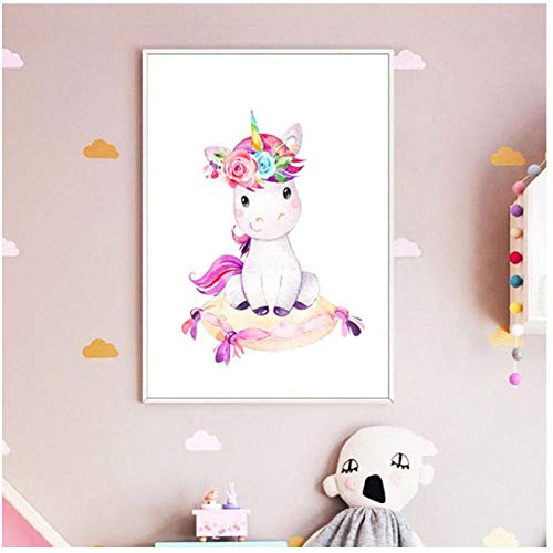 Floral Unicorn Poster For Kids Bedroom