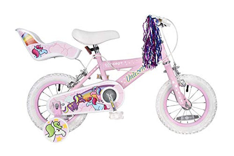 Concept | 12" Wheel |  Unicorn | Girls Bike With Dolly Basket 