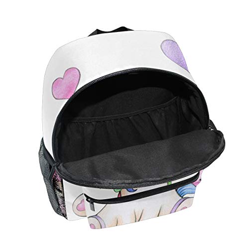 Sleepy Unicorn Kids Backpack, Lightweight Bag for Girls Boys Pastel Colours