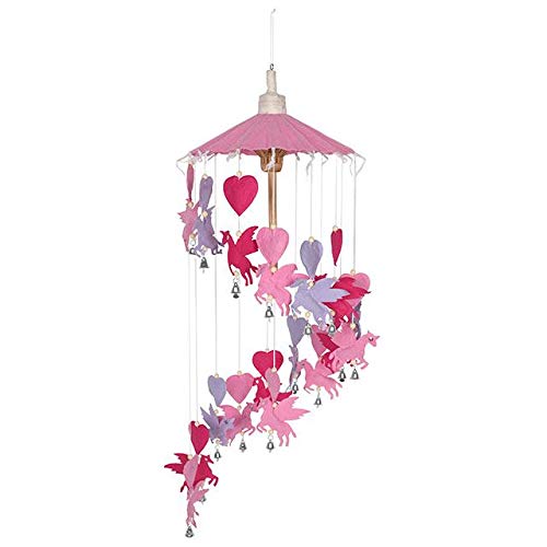 Pink And Purple Cascading Unicorn and Hearts Mobile Decoration