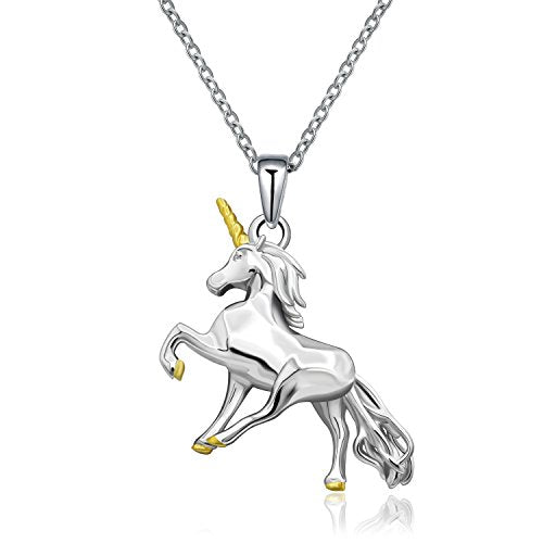 925 Sterling Silver Little Princess Unicorn Pendant Necklace Gifts