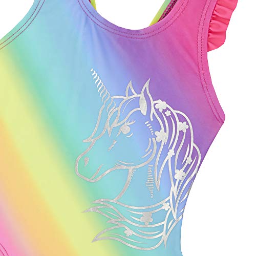 Rainbow unicorn swimming costume kids