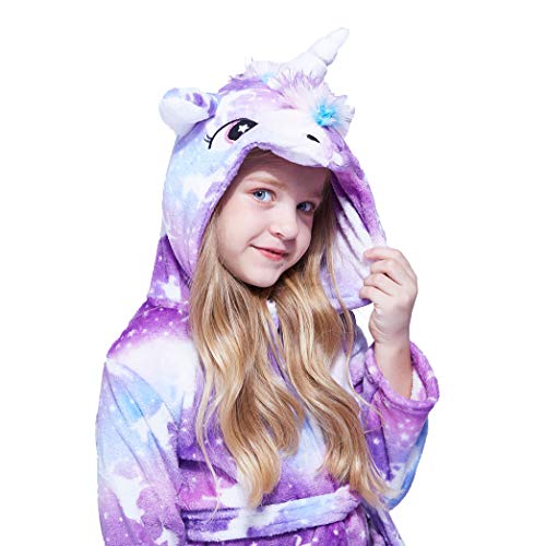 Hooded Unicorn Dressing Gown Girls 