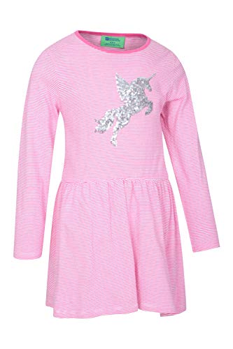 Pink & Silver Unicorn Sequined Long Sleeved Dress