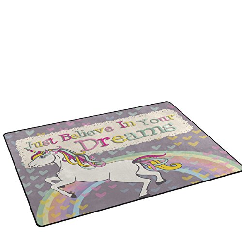 BENNIGIRY Unicorn Area Rug Carpet 1'7" x 2'6", Vogue Modern Floor Rugs Mat for Office Home Living Dining Room Decoration