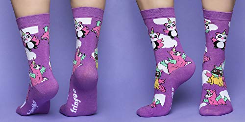Unicorn Cute Girls Socks Purple