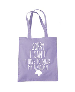 Unicorn Quote Lilac Shopping Tote Bag