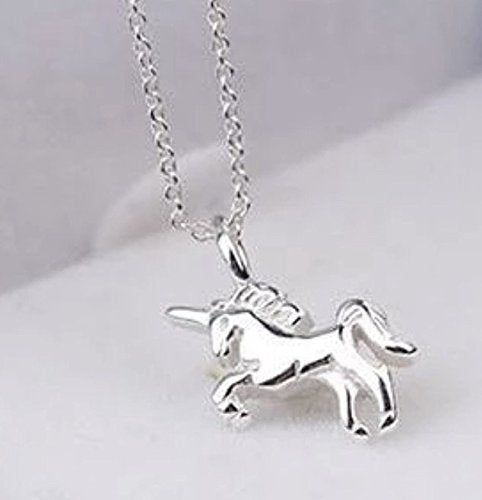 Silver Unicorn Pendant Necklace 