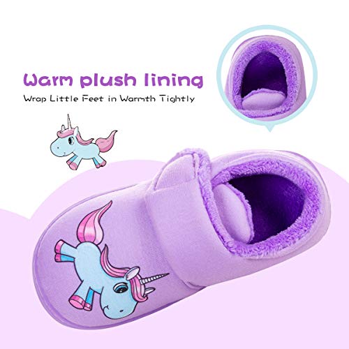 Purple Unicorn Plush Slippers For Kids