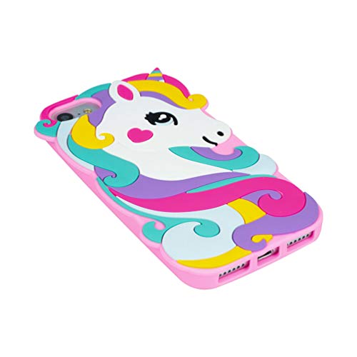 3D Pink Unicorn Case for iPhone 6 6S 7 8 (4.7"), Soft Rubber Silicone Funny Unique Cute Cartoon Animal Shockproof Drop Protection Character Skin Bumper Case Cover for Ladies Kids Girls