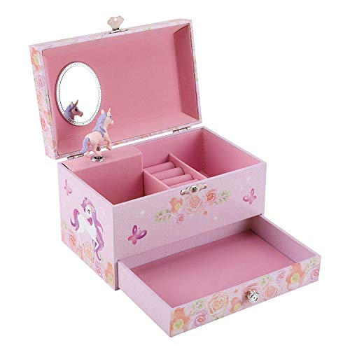 Unicorn Musical Jewellery Box | With Drawer | Pink