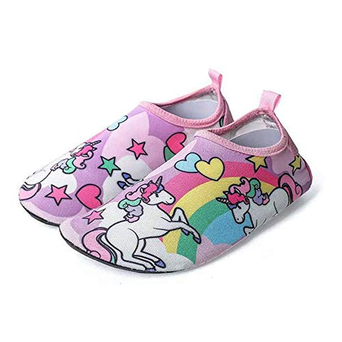 Unicorn rainbow kids aqua socks shoes pastel colours