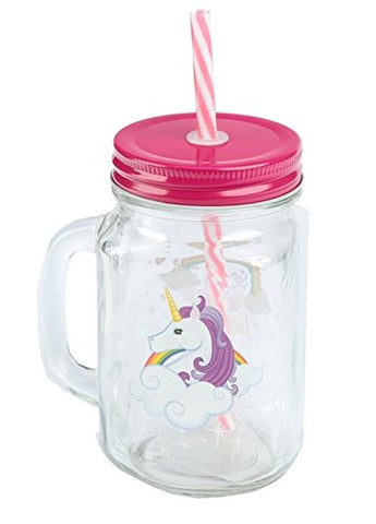 Enchanted Unicorn Rainbow Glass Jar with Stopper 