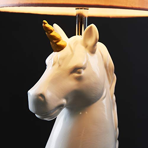 White & Gold Table Lamp Unicorn 