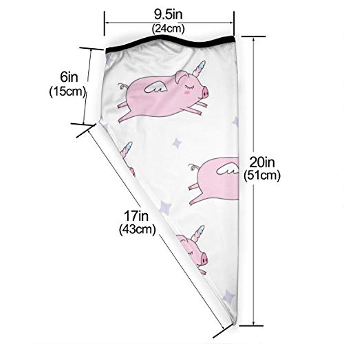Pink Pig Unicorn Bling Outdoor Face Mouth Mask / Scarf / Face Shield