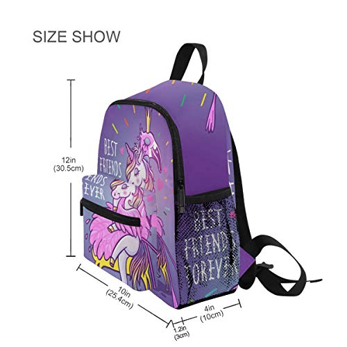 Children's Backpack, Kids Schoolbag Unicorn with Flamingo Students Bookbag for Boys Girls, Chest Strap