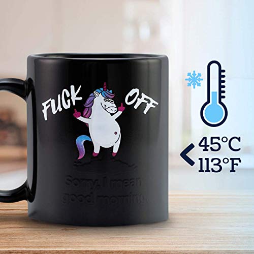 Colour Changing Black Unicorn Mug