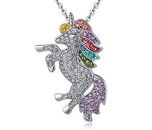 Rainbow Crystal Unicorn Necklace | For Girls | Gift Idea 