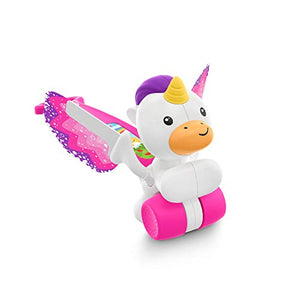 Fisher-Price Push & Flutter Unicorn, Pink Push Toy for Baby, Multicoloured