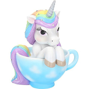 Cutiecorn Figurine | Unicorn in a Teacup Ornament | White | Nemesis Now 