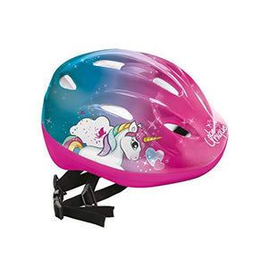 Unicorn pink and blue bike safety helmet