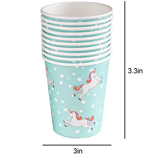 Kompanion 102 Piece Rainbow Unicorn Party Supplies Set Including Banner, Plates, Cups, Napkins, Straws, and Tablecloth, Serves 20