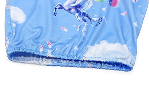 Unicorn Swimming Costume Girls Blue 2 Piece