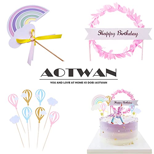 Happy Birthday Unicorn Cake Topper 