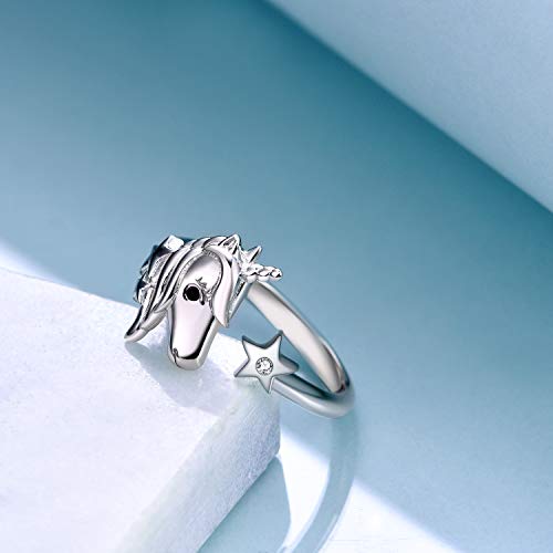 Unicorn & Star Sterling Silver Ring 